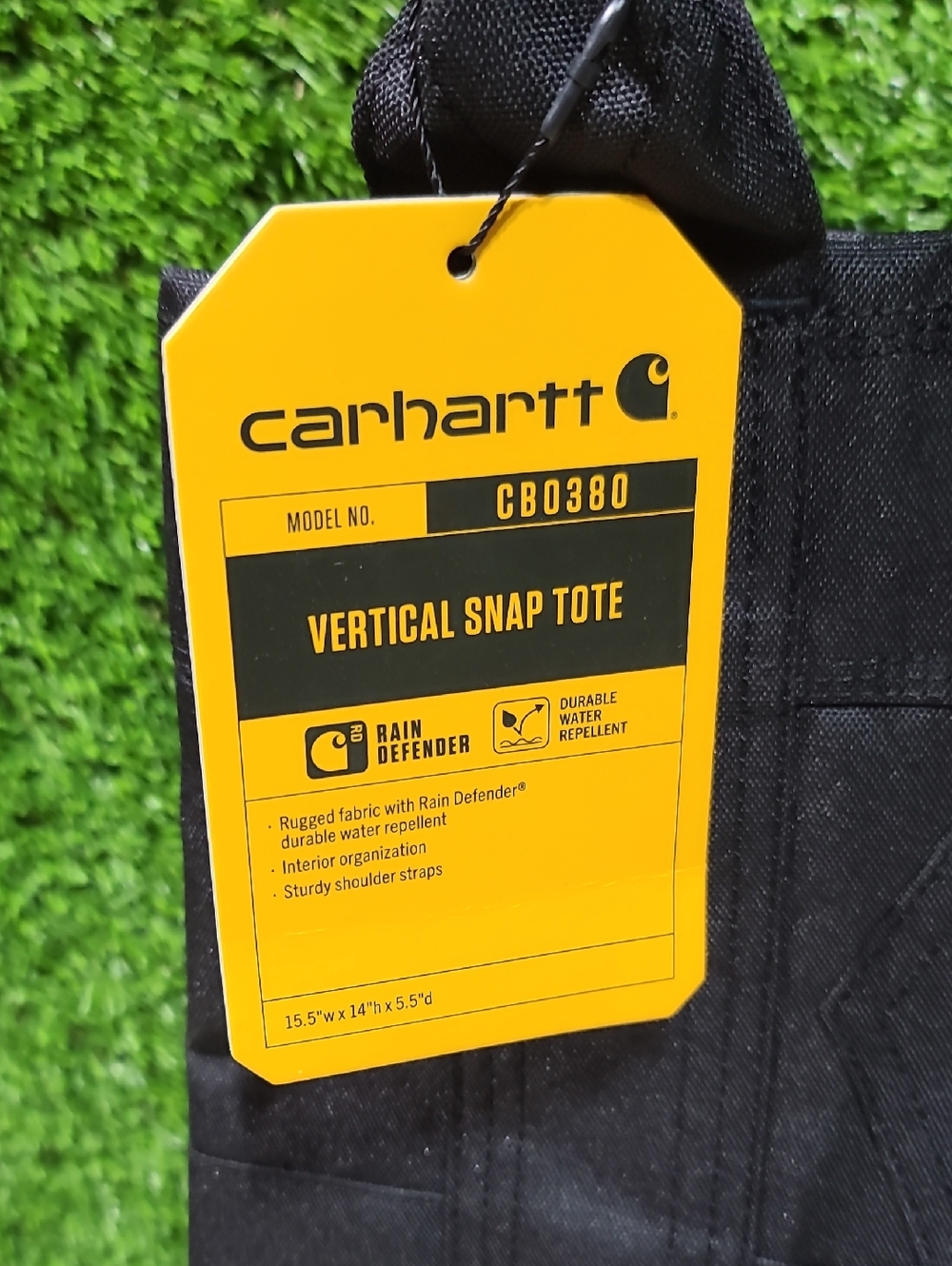 Carhartt Vertical Snap Tote Bag / Black NWT - Picture 4 of 8